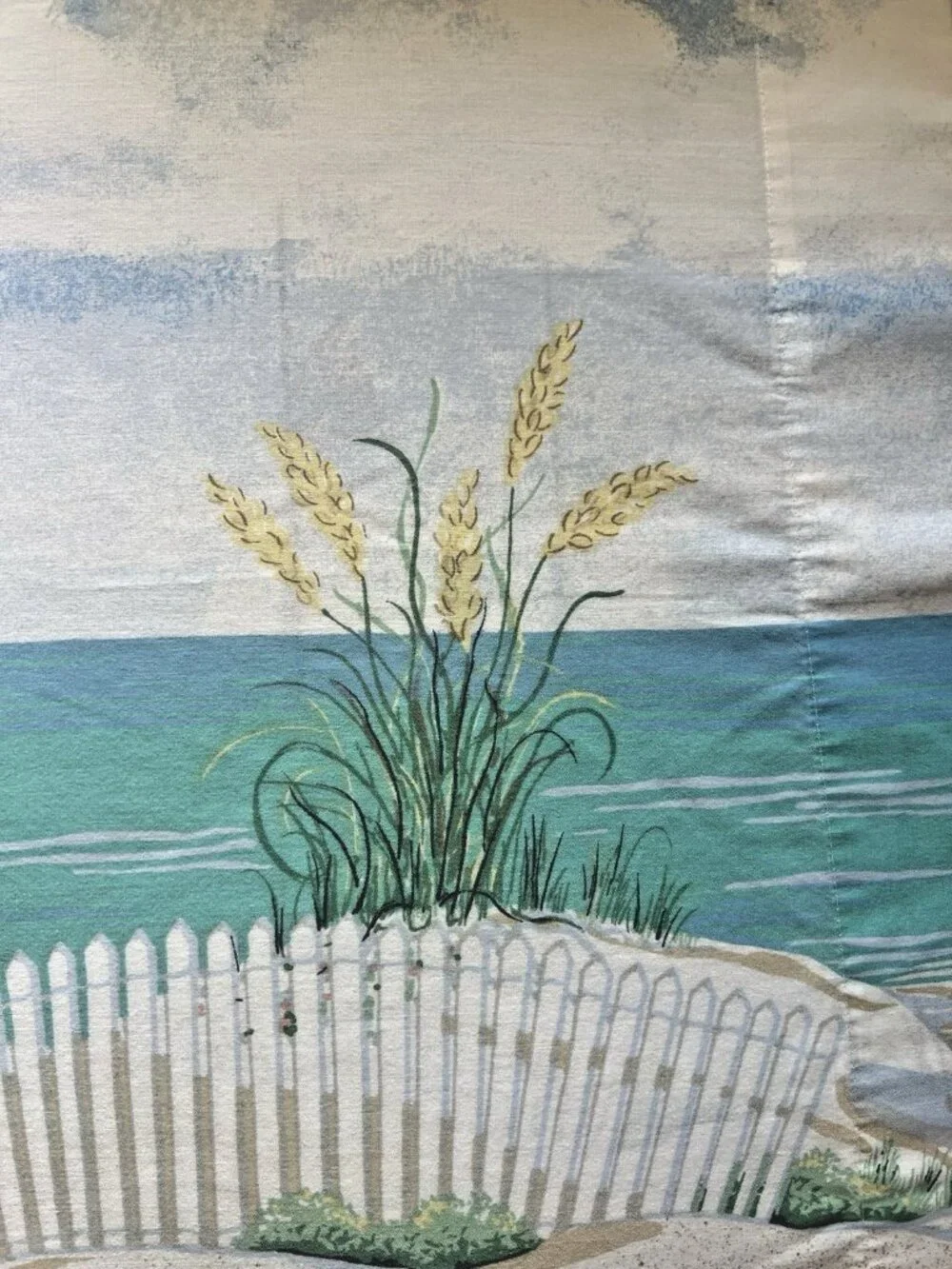 SPRINGS Pillowcase PAIR Standard Beach House Sailboats Ocean Sea Oats 50% Cotton